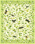 Whimsical Floral Insect Meadow Design Rug
