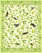 Whimsical Floral Insect Meadow Design Rug