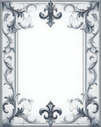 Classic Fleur-de-lis Scrollwork Border Rug