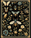 Ornate Insect and Floral Garden Design Rug