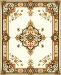 Elaborate Golden Floral Medallion Rug