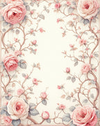Soft Pink Floral Vine Pattern Rug