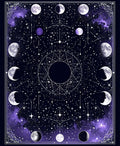 Celestial Moon Phases Starry Night Design Rug