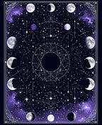 Celestial Moon Phases Starry Night Design Rug