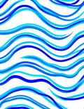 Flowing Blue Waves Design Rug