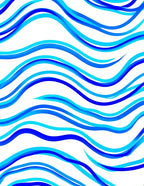 Flowing Blue Waves Design Rug