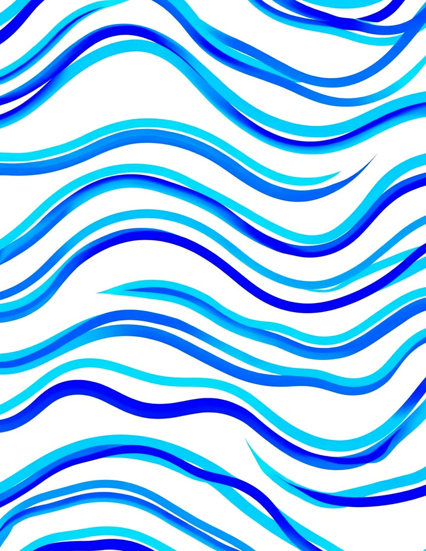 Flowing Blue Waves Design Rug