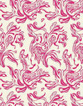 Abstract Pink Swirls On Cream Background Rug