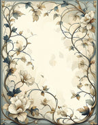 Elegant Floral Vine Scrollwork Design Rug