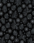 Black White Pine Needle Snowflake Rug