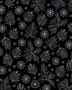 Black White Pine Needle Snowflake Rug