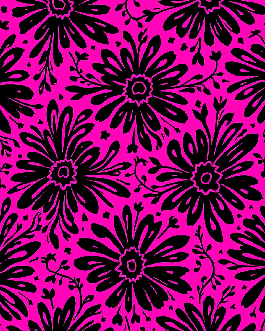 Bold Floral Silhouette Pattern Rug