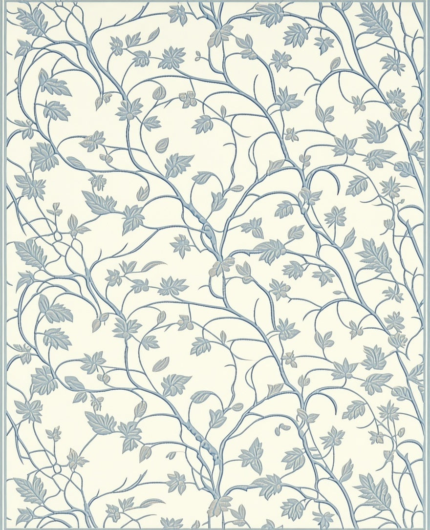 Blue Leaf Vine Pattern Rug