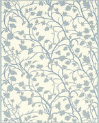 Blue Leaf Vine Pattern Rug