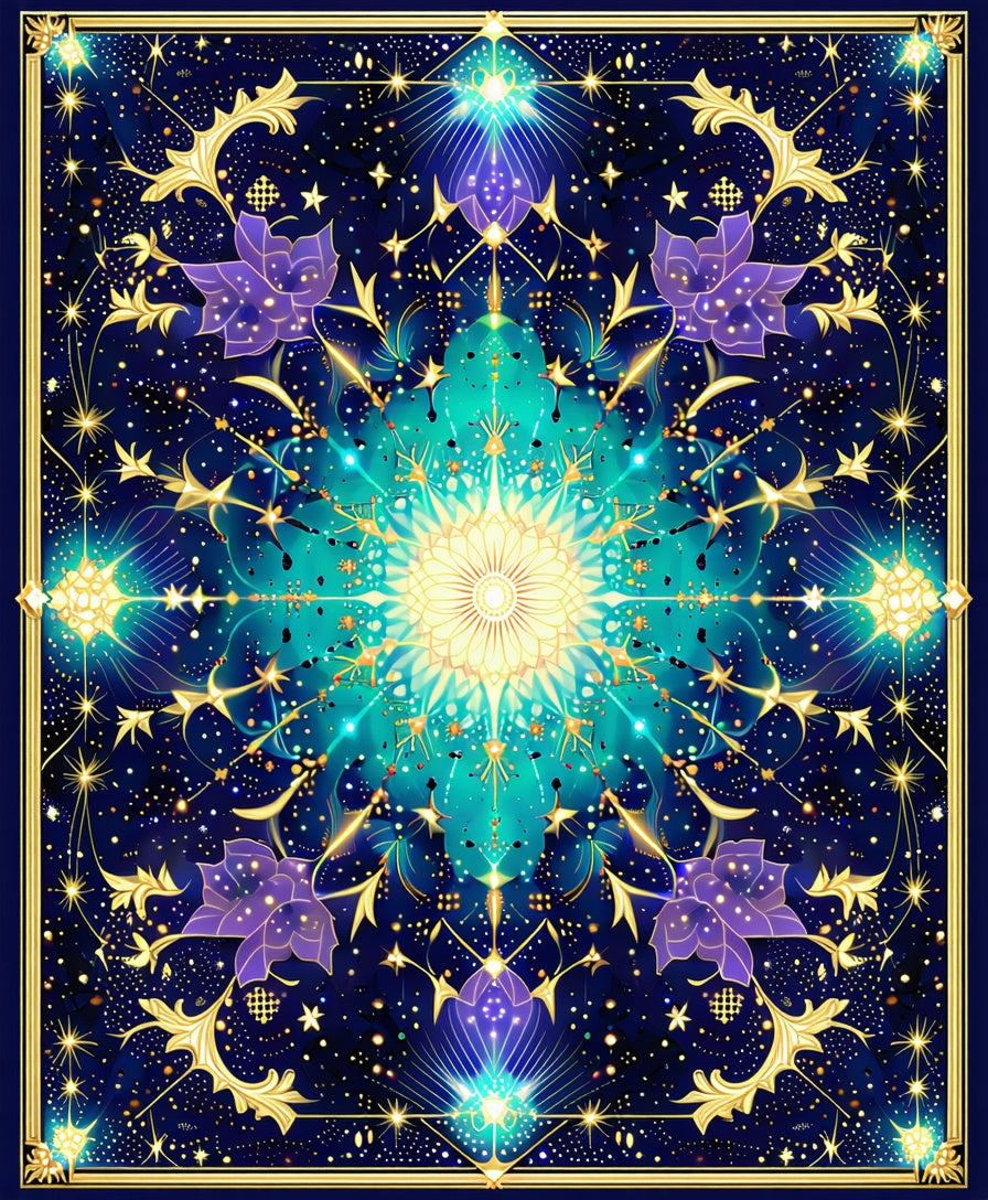 Celestial Garden Mandala Inspired Design Rug