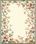 Floral Vine Border Detailed Poster Rug