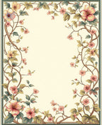 Floral Vine Border Detailed Poster Rug