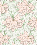 Soft Peach Floral Pattern Design Rug