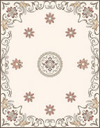 Ornate Floral Vine Patterned Rug