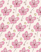 Pink Floral Pattern with Light Pink Accents Rug