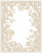 Ornate Floral Vine Border Rug