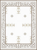 Ornate Brown Scrollwork Floral Arrangement Rug