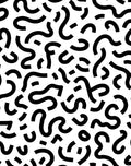 Bold Black Wavy Abstract Design Rug
