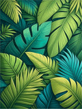 Lush Tropical Leaf Pattern Design Rug