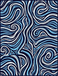 Blue Striped Swirl Abstract Design Rug