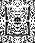 Intricate Black White Organic Pattern Rug