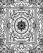 Intricate Black White Organic Pattern Rug