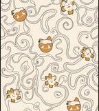 Cute Cat Flower Swirl Pattern Rug