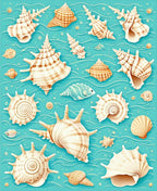 Ocean Shells Pattern Design Rug
