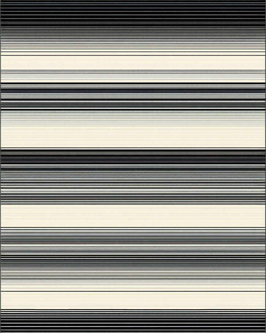 Minimalist Black White Striped Design Rug