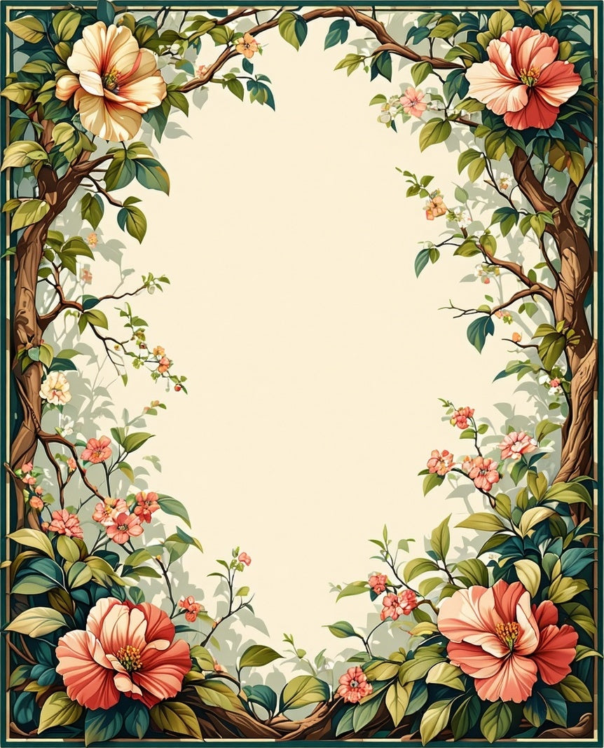Enchanting Floral Vine Garden Design Rug