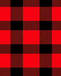 Crimson Black Plaid Squares Rug