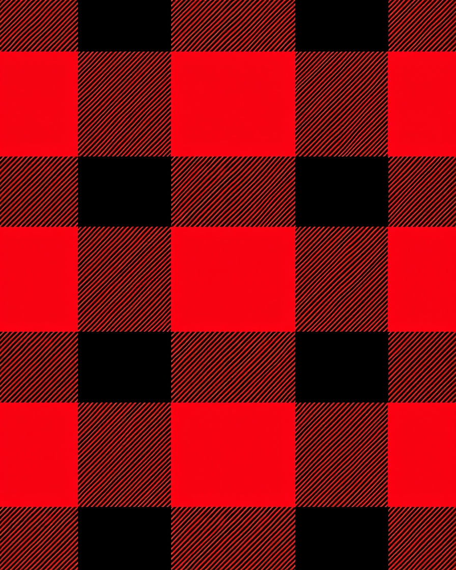 Crimson Black Plaid Squares Rug