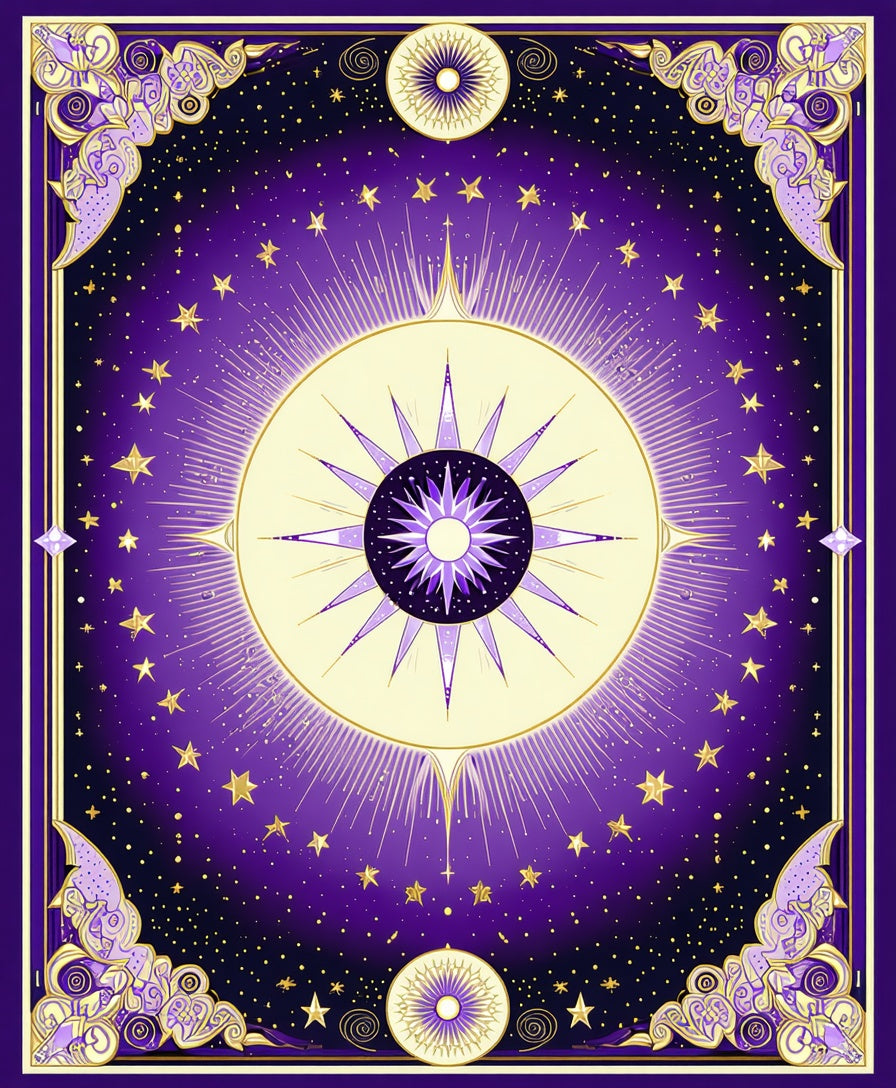 Celestial Sunburst Cosmic Design Rug