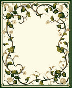 Vine Leaf Border Floral Design Rug