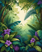 Lush Jungle Floral Leaf Pattern Rug