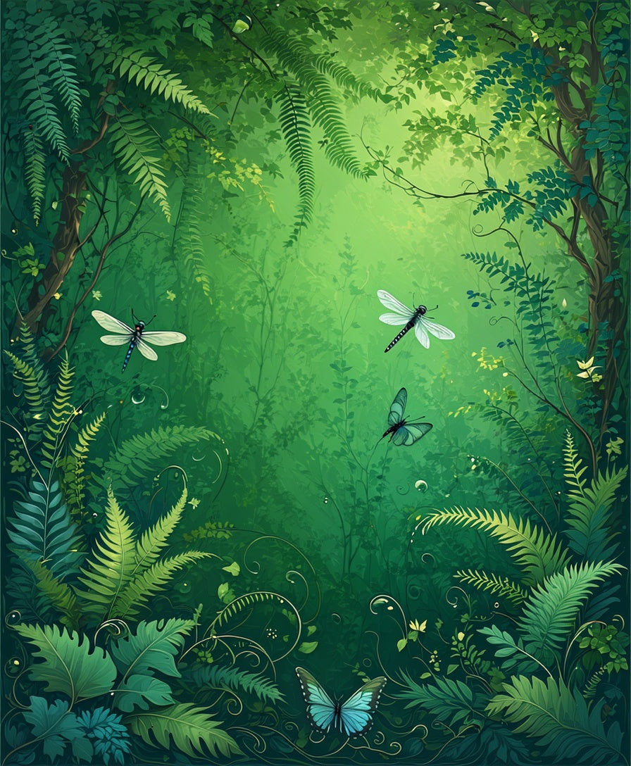 Enchanted Forest Dragonfly Butterfly Rug