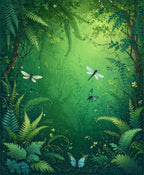 Enchanted Forest Dragonfly Butterfly Rug