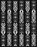 Elegant Black White Floral Stripes Rug