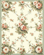 Romantic Floral Vines Pattern Rug