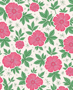 Vibrant Pink Floral Whimsical Pattern Rug