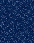 Abstract Blue Floral Line Art Rug