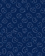 Abstract Blue Floral Line Art Rug