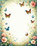 Whimsical Butterfly Floral Garden Rug