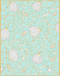 Aquatic Shell Scroll Pattern Rug