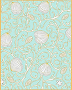 Aquatic Shell Scroll Pattern Rug